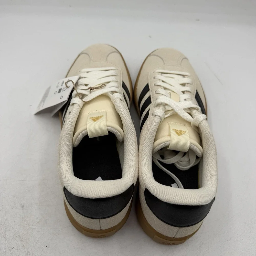 Adidas VL Court 3.0 Shoes Womens Sz‎ 6 Cream/Beige Black Sneakers Casual KI6728